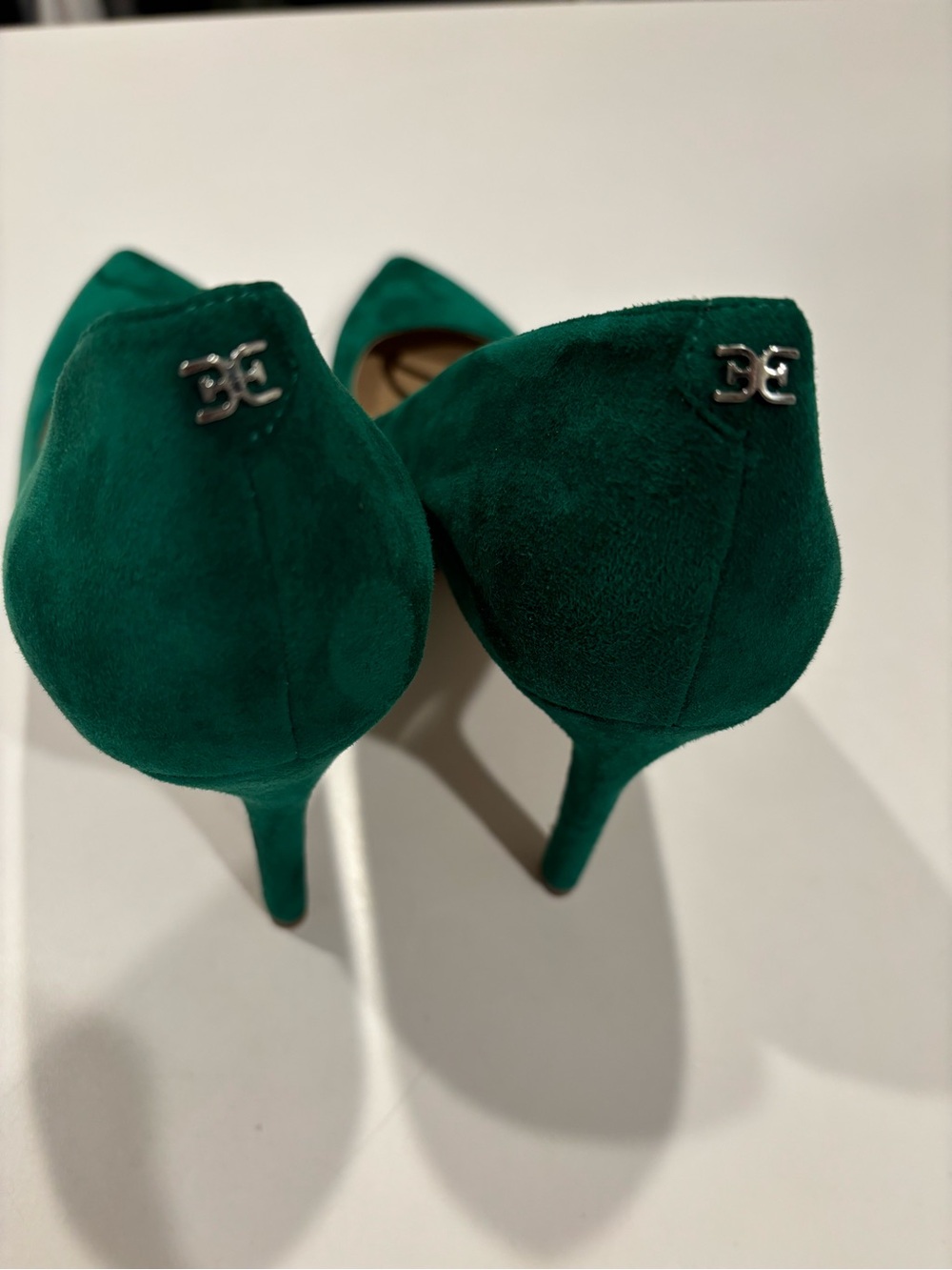 Sam Edelman Hazel Pointed Toe Heels Suede Emerald Green RARE Womens 8.5 Holidays - Picture 13 of 15